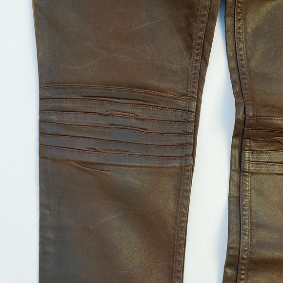 New ROBIN'S JEAN Motard Brown Coated Skinny Jean - Picture 4 of 8